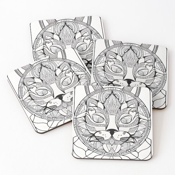 Item preview, Cat mandala coloring book page for meditation, relax, mindfulness designed and sold by UlfrGutheitrir.