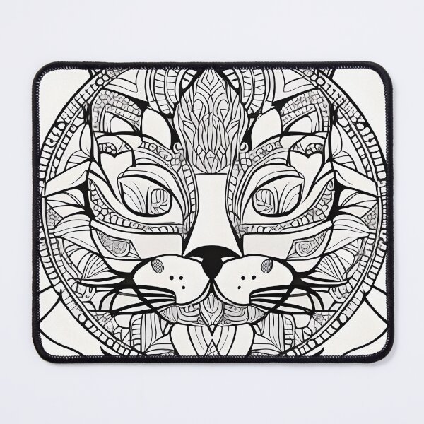 Item preview, Cat mandala coloring book page for meditation, relax, mindfulness designed and sold by UlfrGutheitrir.