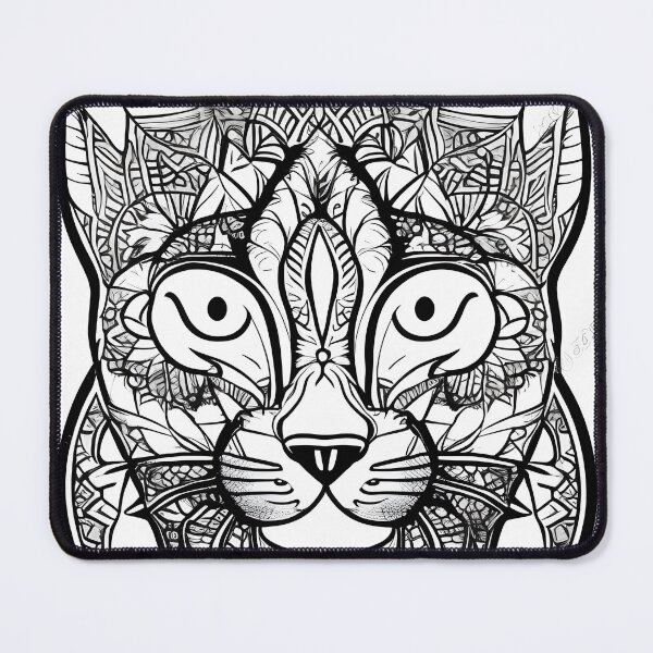 Item preview, Cat mandala coloring book page for meditation, relax, mindfulness designed and sold by UlfrGutheitrir.