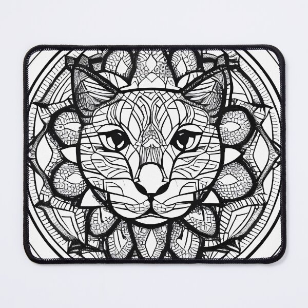 Item preview, Cat mandala coloring book page for meditation, relax, mindfulness designed and sold by UlfrGutheitrir.