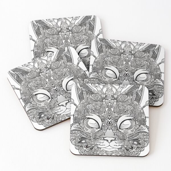 Item preview, Cat mandala coloring book page for meditation, relax, mindfulness designed and sold by UlfrGutheitrir.