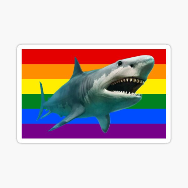 Item preview, Lgbt Pride Megalodon Shark designed and sold by T-Forty.