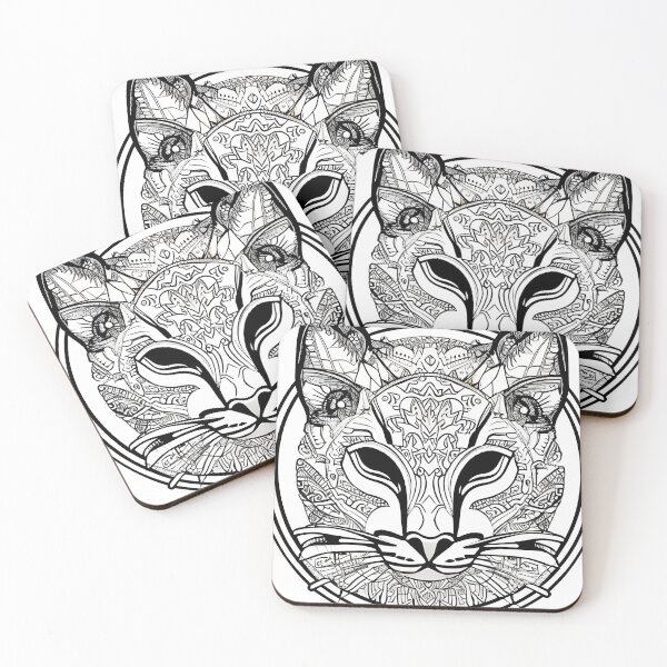 Item preview, Cat mandala coloring book page for meditation, relax, mindfulness designed and sold by UlfrGutheitrir.