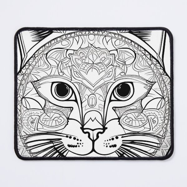 Item preview, Cat mandala coloring book page for meditation, relax, mindfulness designed and sold by UlfrGutheitrir.