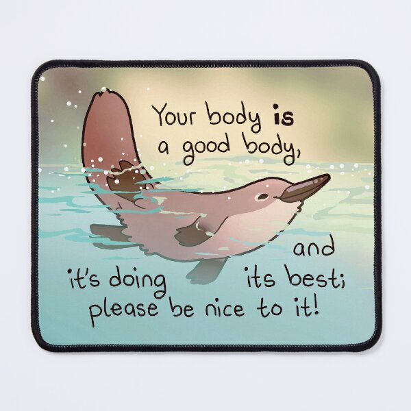 Item preview, "Your Body IS a Good Body" Swimming Platypus Cutie designed and sold by thelatestkate.