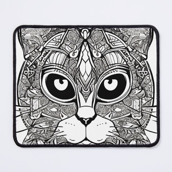 Item preview, Cat mandala coloring book page for meditation, relax, mindfulness designed and sold by UlfrGutheitrir.