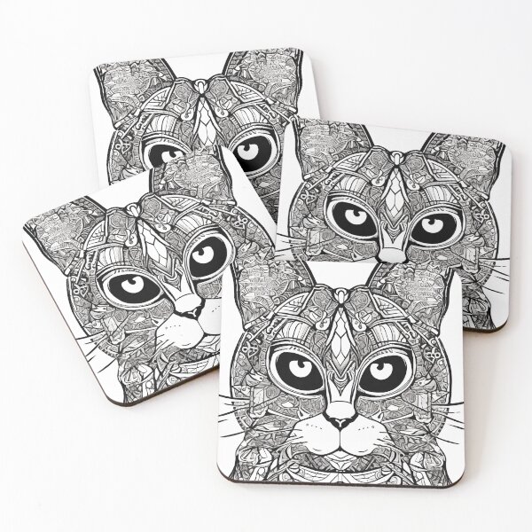Item preview, Cat mandala coloring book page for meditation, relax, mindfulness designed and sold by UlfrGutheitrir.