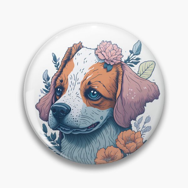 Item preview, Adorable cachorro con ilustraciones florales designed and sold by Mostofus.