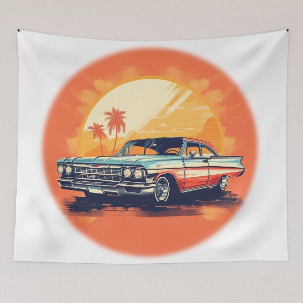 Item preview, retro car with sundown 1 designed and sold by Picture-Art.