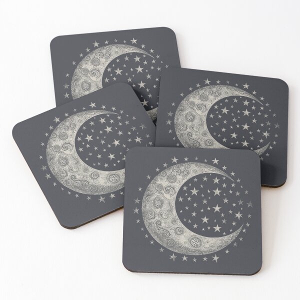 Item preview, Crescent moon and stars in retro style designed and sold by LoLovi.