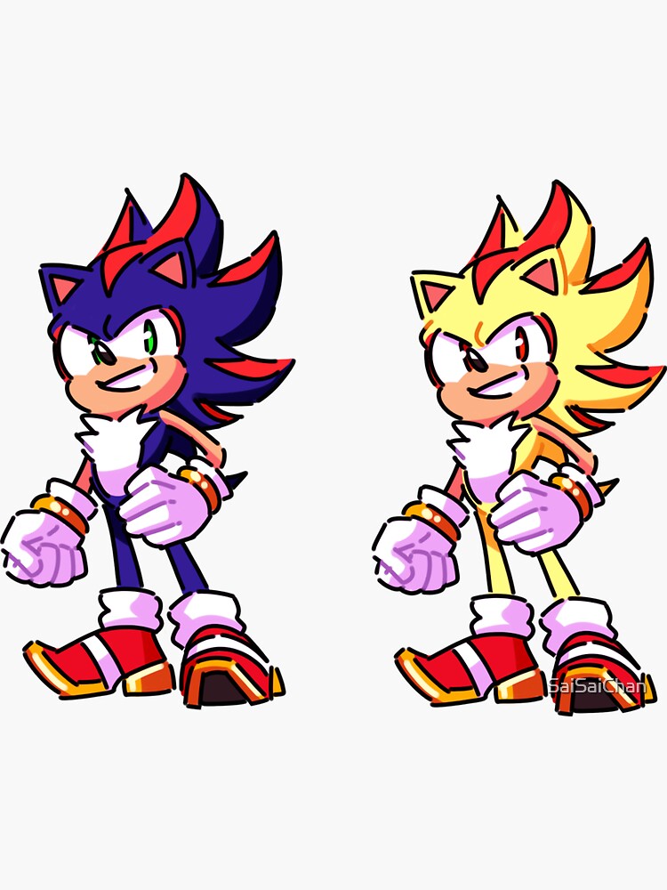 SonAdow Sticker for Sale by SaiSaiChan, sonic shadow silver fusion 