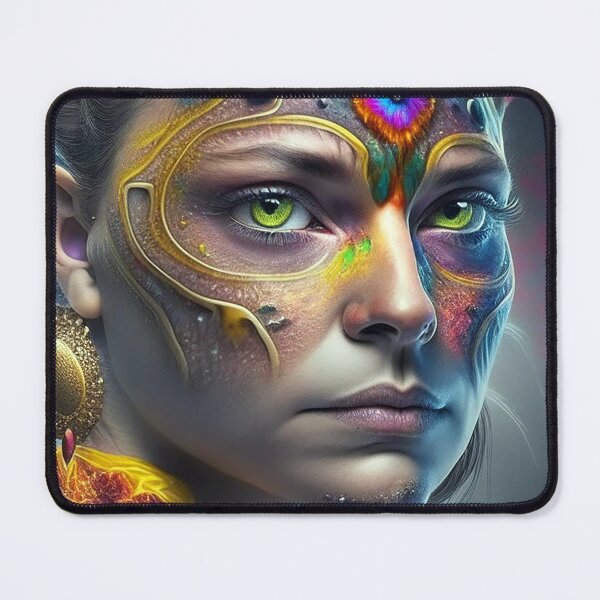 Item preview, Majestic Cat Lady: Hypnotic Woman Portrait with Feline Charms designed and sold by artmanikin.
