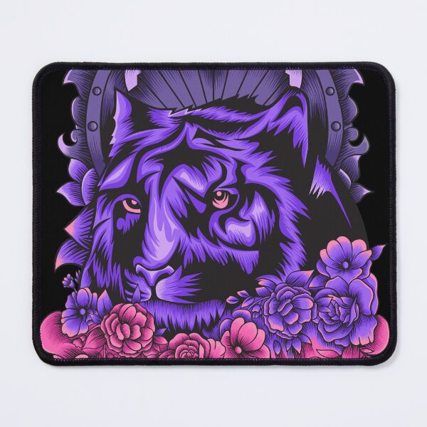 Item preview, Purple Mythical Tiger and Flowers designed and sold by Mark Cannon.