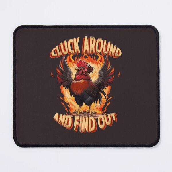 Item preview, Feisty Cartoon Rooster Engulfed in Flames: Cluck Around and Find Out designed and sold by hadleyfoo.