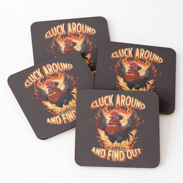 Item preview, Feisty Cartoon Rooster Engulfed in Flames: Cluck Around and Find Out designed and sold by hadleyfoo.