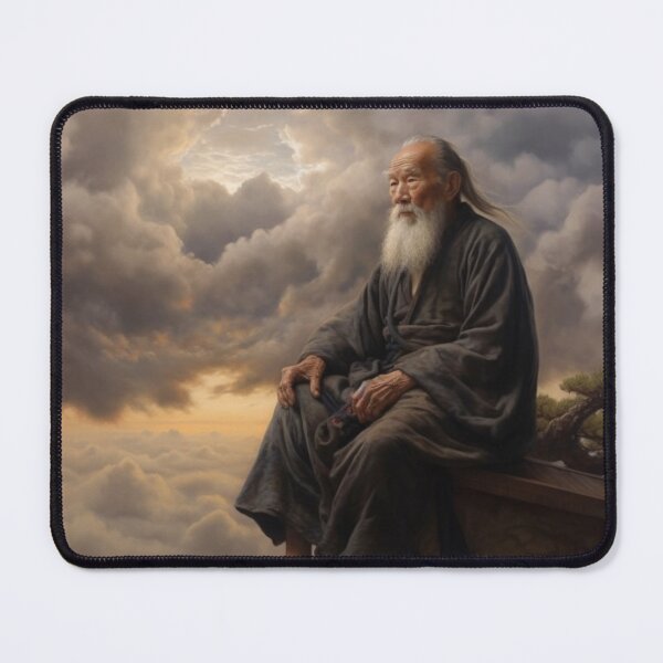 Item preview, old chinese man meditating designed and sold by JAFMArt.
