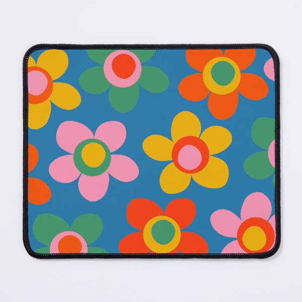 Item preview, Maisie Flowers Cheerful Floral Pattern Blue Green Orange Yellow Pink designed and sold by kierkegaard.