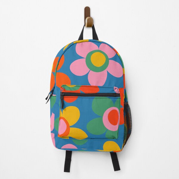 Item preview, Maisie Flowers Cheerful Floral Pattern Blue Green Orange Yellow Pink designed and sold by kierkegaard.