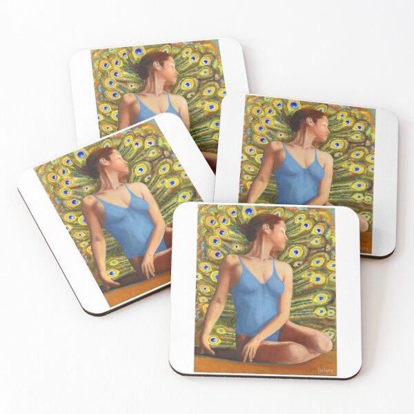 Item preview, Dancer seated in front of peacock feathers designed and sold by Fantasyart123.