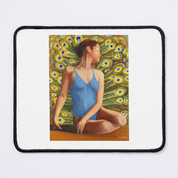 Item preview, Dancer seated in front of peacock feathers designed and sold by Fantasyart123.