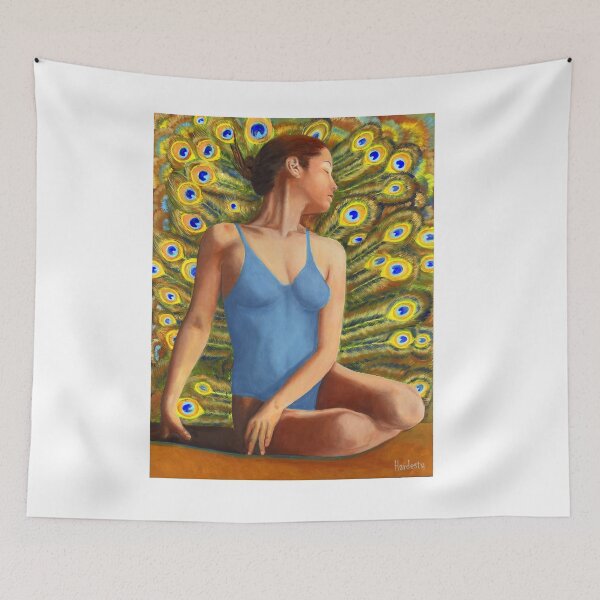 Item preview, Dancer seated in front of peacock feathers designed and sold by Fantasyart123.
