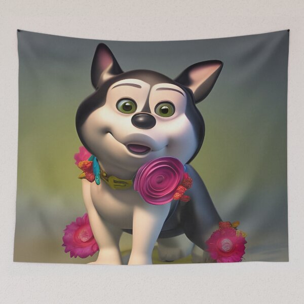 Item preview, Dogs and Flowers 07 designed and sold by Camila Hamdan.
