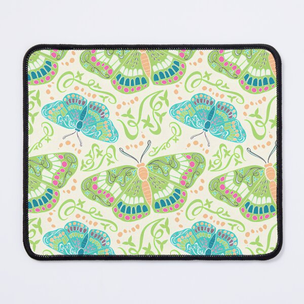 Item preview, Green Butterflies Surface Pattern designed and sold by MonokushiMood.