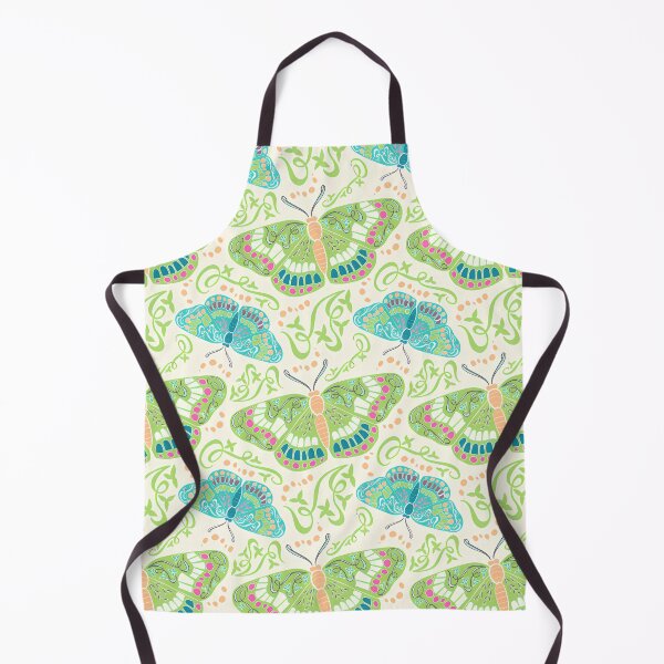 Item preview, Green Butterflies Surface Pattern designed and sold by MonokushiMood.