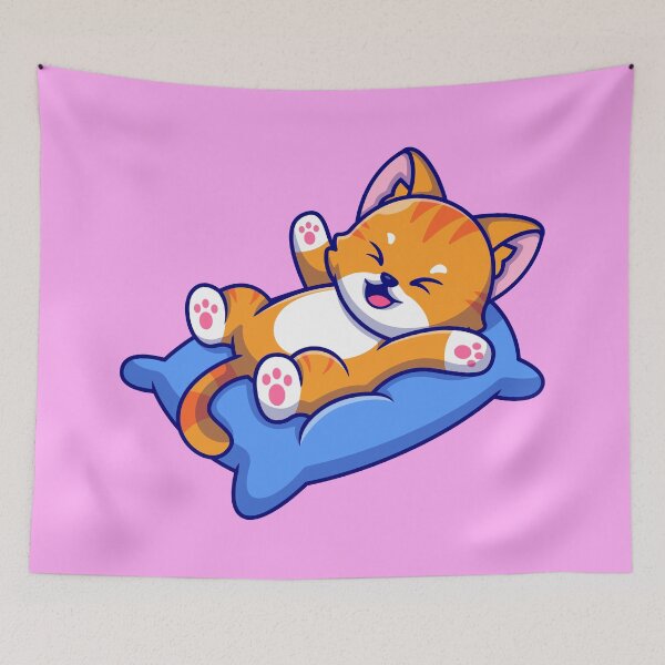 Item preview, Cute Cat Playing On Pillow Cartoon designed and sold by BOUTFONAST.