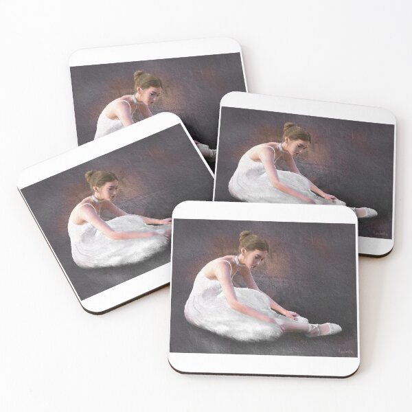 Item preview, Woman girl ballerina dancer tying shoe designed and sold by Fantasyart123.