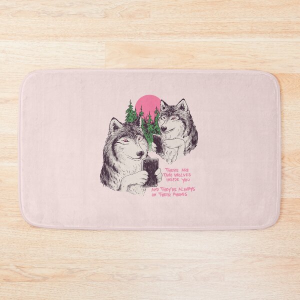 Item preview, Two Wolves On Their Phones designed and sold by wytrab8.