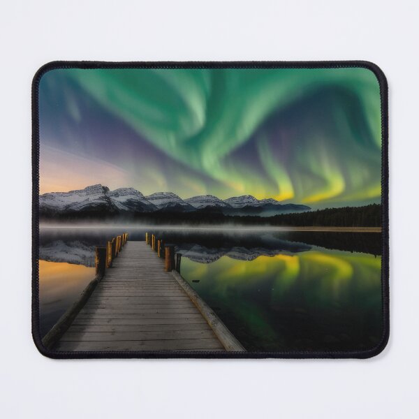 Item preview, Northern lights on a lake designed and sold by pietrofoto.
