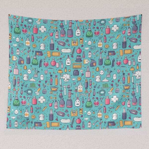 Item preview, Blue Laboratory Equipment Pattern designed and sold by SweetMagicDream.