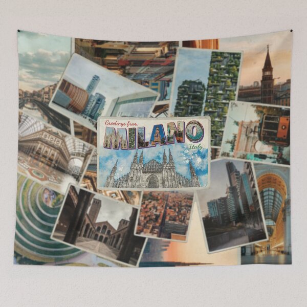 Item preview, Greetings from Milano in Italy vintage style retro souvenir designed and sold by DeveloperProp0.