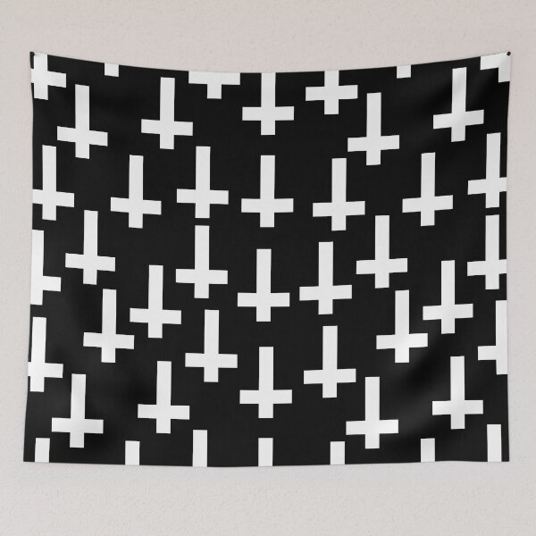 Item preview, unholy upside down cross black white  designed and sold by Gossip Rag.