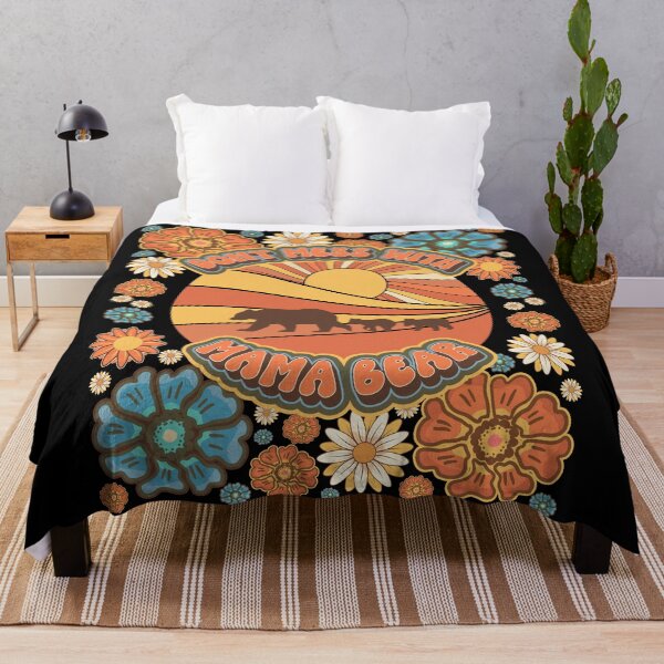 Item preview, Don't mess with mama bear Floral retro designed and sold by HomeCoquette.