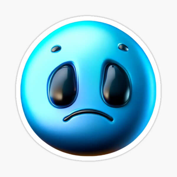 3D Emoji Collection: Sad Blue 2 Sticker