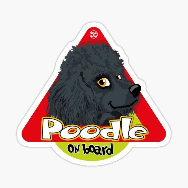 Poodle On Board - Mini Black Sticker