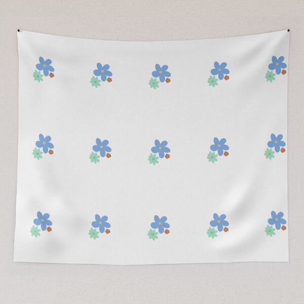 Item preview, Cute Blue, Mint and Orange Flower Trio designed and sold by MagicallyStagey.