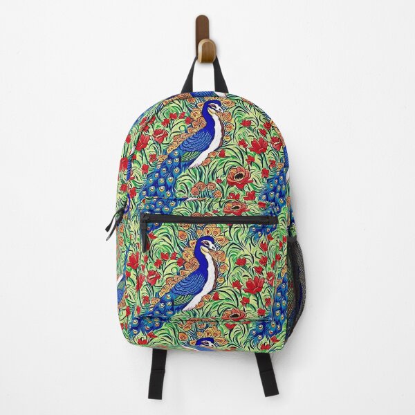 Item preview, Peacock in a Field of Flowers Art designed and sold by PatternsByP.