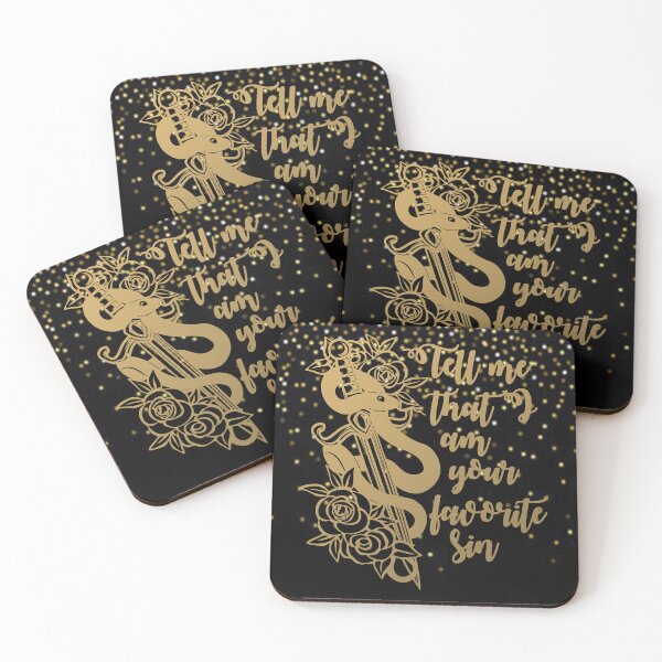 Item preview, Gold Glitter Tell Me That I Am Your Favorite Sin designed and sold by Celticrose721.