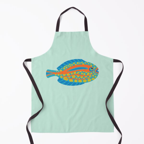 Item preview, TROPICAL ZONE SINGLE SPOTTED FISH Coral Reef Undersea Ocean Sea Creatures in Bright Multi-Colours on Light Aqua - UnBlink Studio by Jackie Tahara designed and sold by Jackie Tahara of UnBlink Studio.