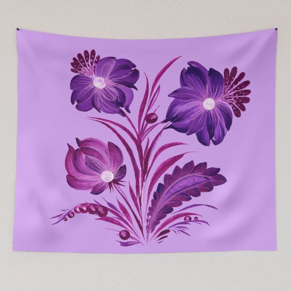 Item preview, Ukrainian art Petrykivka art Ukrainian lilac flowers designed and sold by Sunflower-7.