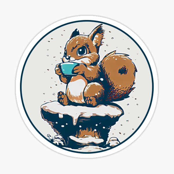 Chipmunk Sipping Tea - Cool Sticker