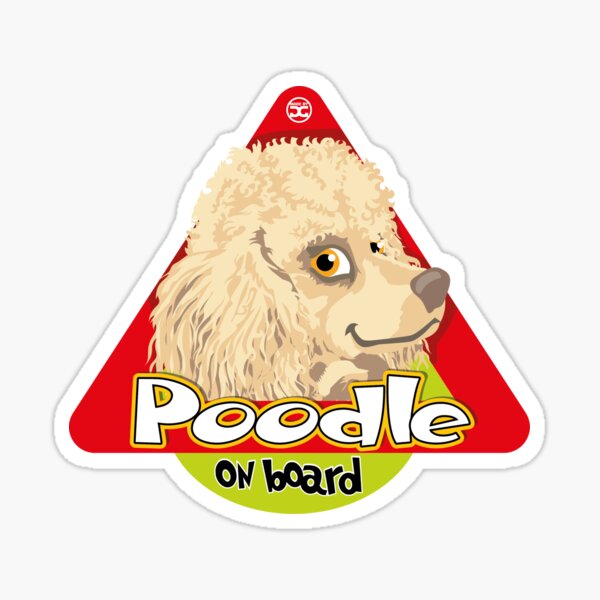 Poodle On Board - Mini Cream Sticker