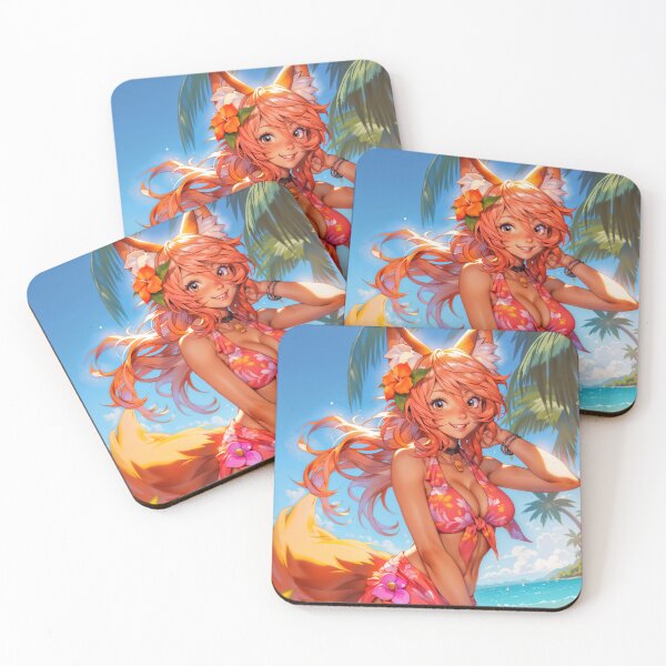 Item preview, Fox Girl at the Beach designed and sold by AiLoveAnime.