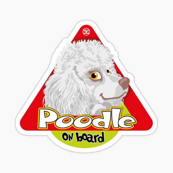 Poodle On Board - Mini White Sticker