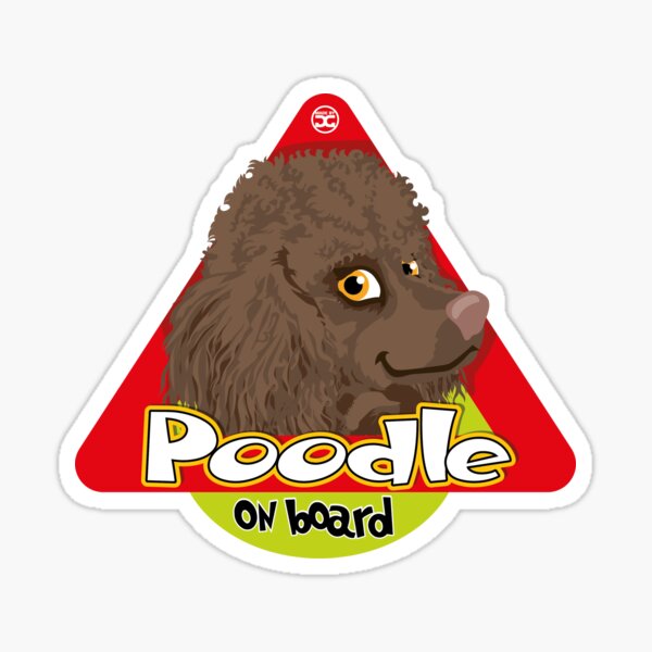 Poodle On Board - Mini Brown Sticker