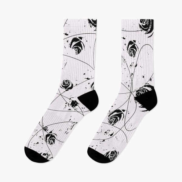 Item preview, BLACK ABSTRACT MODERN ROSE GARDEN WHITE ART designed and sold by sharlesart.