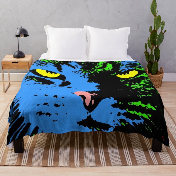 Item preview, ANGRY CAT POP ART - BLUE GREEN YELLOW BLACK designed and sold by NYWA-ART.